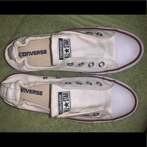 White Elastic Back Converse